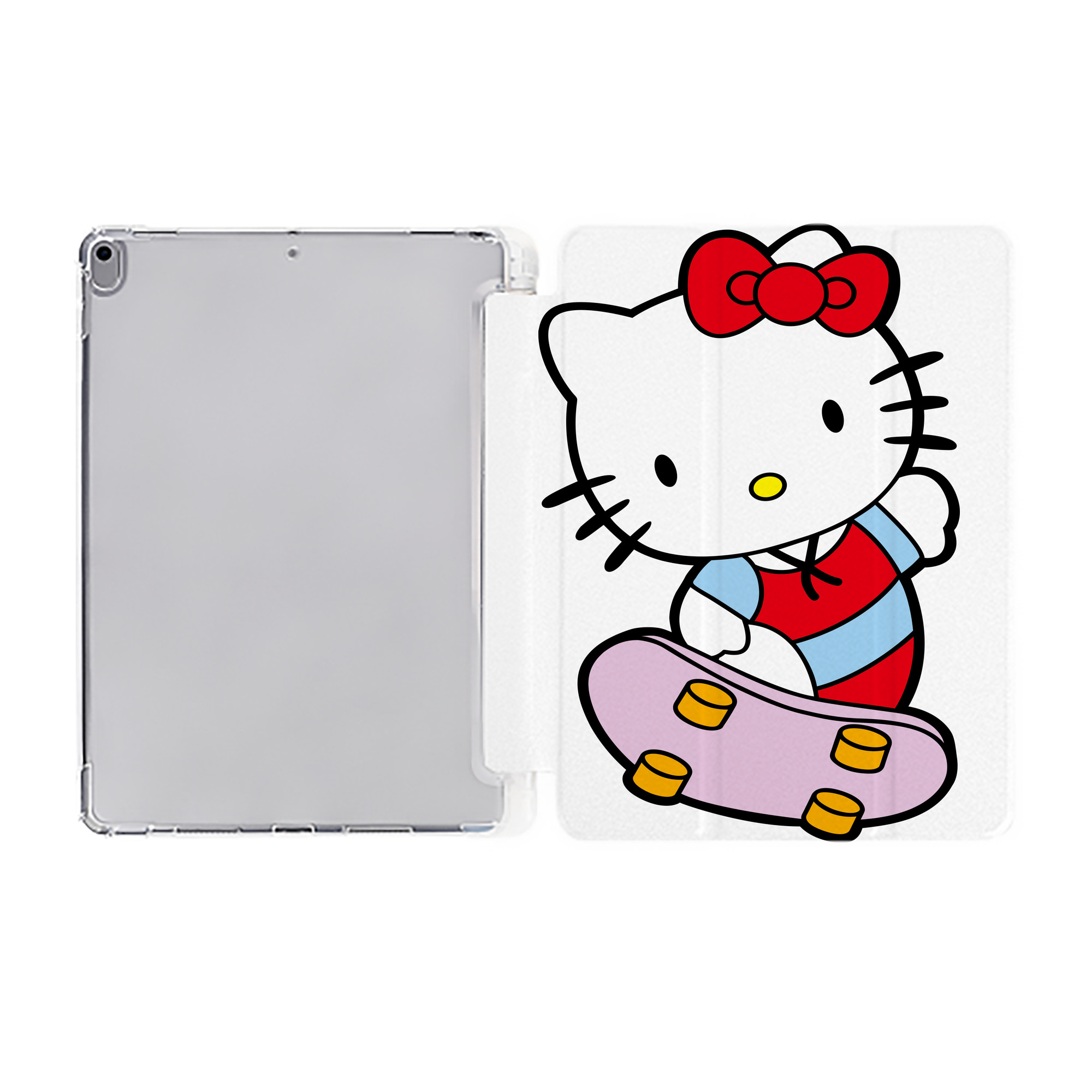 （画像用） Hello Kitty ハローキティ IPad ケース ペン収納付き 三つ折りスタンド PUレザー×シリコン 対応機種9.5/10.5/10.9インチ